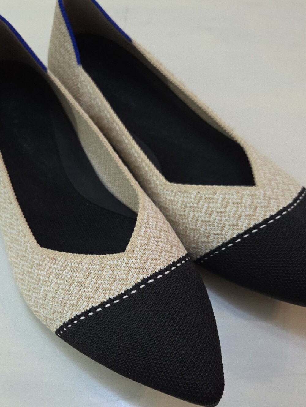Rothy's The Point Cream Herringbone Pointed Flats - Picture 5 of 11